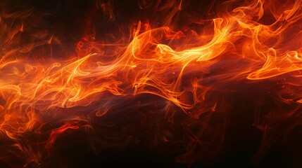 Fototapeta na wymiar Dramatic dance of fiery waves illuminating the darkness with intense warmth