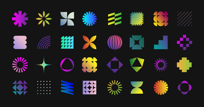 Set of Abstract geometric figures and shapes.