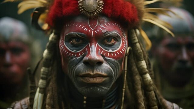 Tambul Warriors is an indigenous group living in the Tambul-Nebilyer district of the Western Highlands Province (Papua New Guinea). Their body decoration is distinctive.