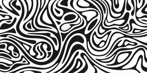 Fototapeta premium Abstract black and white background of mixed waves.