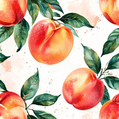 Colorful illustration with juicy peaches