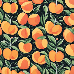 Colorful illustration with juicy peaches