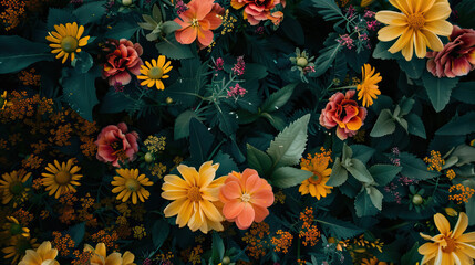 Theme of sustainability and summer, sustainable summer, summer flowers modern style background,...