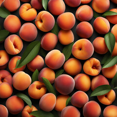 Colorful illustration with juicy peaches