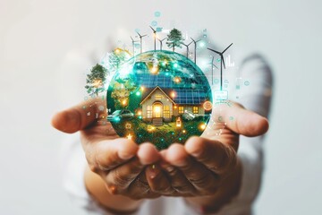 Advancing Sustainable Mansion Design: The Role of Smart Technologies, Eco Friendly Practices, and Innovative Energy Solutions - obrazy, fototapety, plakaty