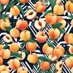 Colorful illustration with juicy peaches