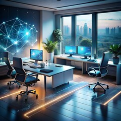 Futuristic Smart Home Office