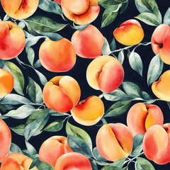 Colorful illustration with juicy peaches