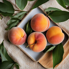 Colorful illustration with juicy peaches