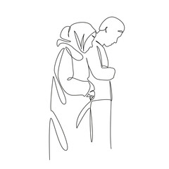 Muslim couple man and woman praying