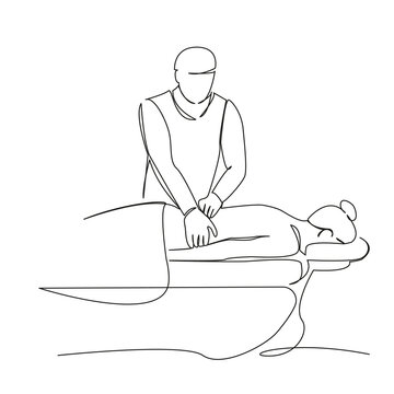 line art massage therapist patient clip art preview