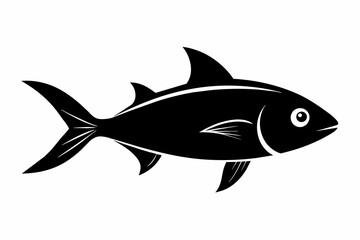  Fish silhouette on white background