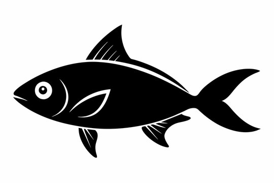  Fish silhouette on white background
