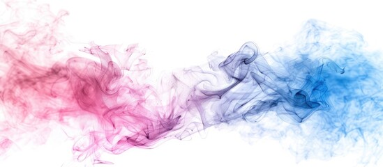 Purple and magenta smoke swirls on a white background, resembling an electric blue cloud. The artistic pattern creates a freezing effect with a hint of fur texture - obrazy, fototapety, plakaty