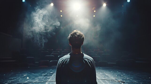 A protagonist delivering a powerful monologue, confidence radiating Scene