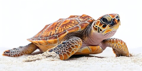 Fototapeta premium Loggerhead Turtle's Determined Voyage: Embodiment of Resilient Survival in the Vast Ocean