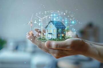 Optimizing Urban Living with Recyclable Materials and Solar Innovations: Enhancing Real Estate with Green Insulation, EV Charging Solutions, and Smart Gadgets. - obrazy, fototapety, plakaty