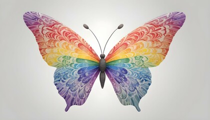 A Butterfly With Wings Patterned Like A Rainbow
