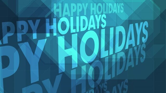 Text abstract background with happy holidays theme and festive symbols of peace love friends cheers, and tradition