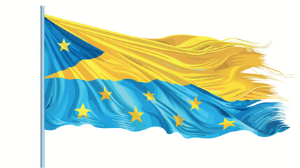 A beauty full Flag for Palau on a white background 