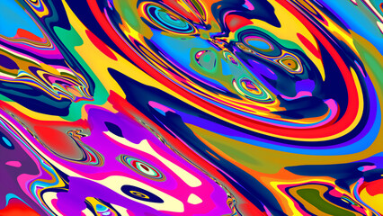 Colorful paint drops in flat gradient watercolor splash in water drop Colorful ink in water