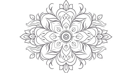Abstract mandala with floral and linear ornaments dr