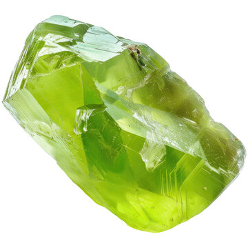 Gemstone chrysolite isolated on transparent background