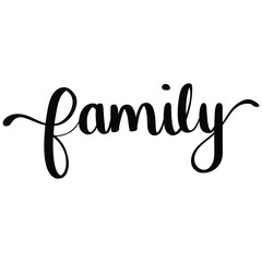 Vector illustration of hand written calligraphic word family