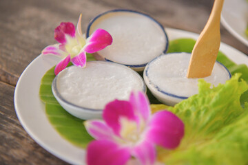Thai dessert made from coconut milk and flour.