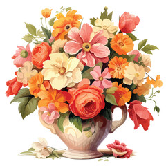 Vase Of Flower clipart isolated on white background 