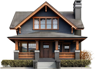 Obraz premium Craftsman house mockup - Cut out, Transparent background