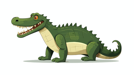 Cartoon crocodile in flat style vector  flat vector