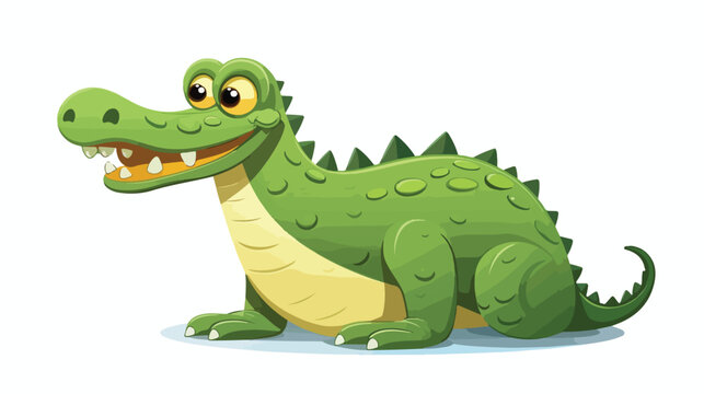 Cartoon crocodile in flat style vector  flat vector