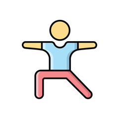 Color line men yoga vector icon
