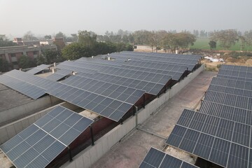 Gorgeous solar plant adorned with panels, harnessing sunlight to power sustainable energy. Ideal...