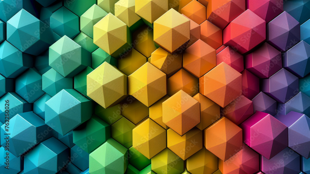 Poster abstract background color hexagons