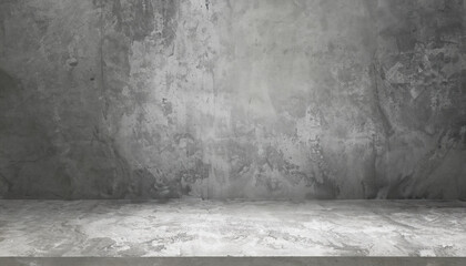 cement floor and wall backgrounds, room, interior, display products. gray concrete or plaster background