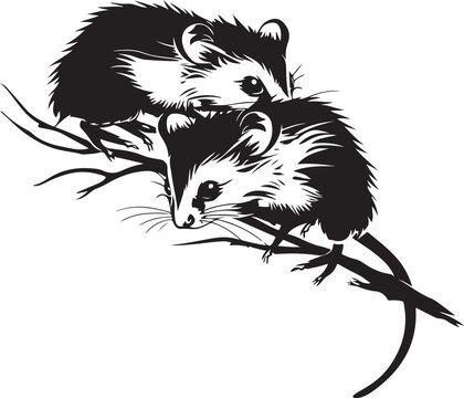 Possum silhouette vector illustration