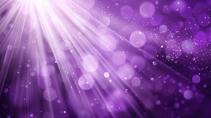 Abstract purple light beams with bokeh effect.