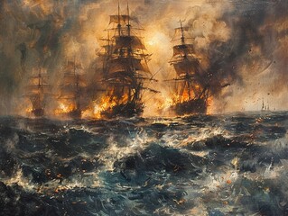 Battle aftermath in the North Atlantic