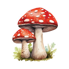 Watercolor Mushroom Clipart