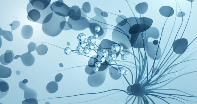 Glucuronic acid rotating molecular 3d structure ball-and-stick model, looped video uronic acid