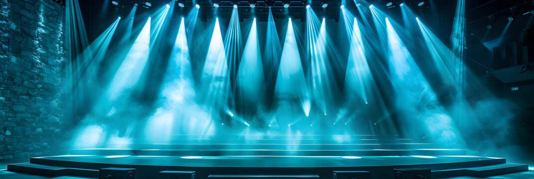 Modern dance stage light background with spotlight ,
stage background with high spotlight flares