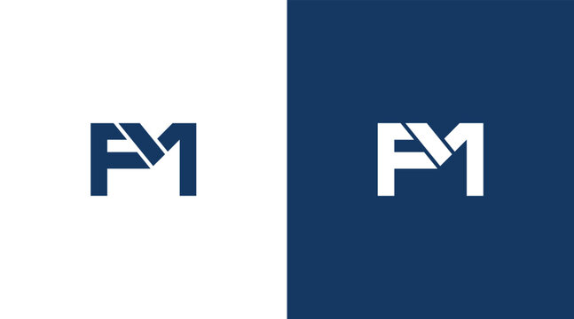FM Letter Logo Design, MF icon Brand identity Design Monogram Logo Minimalist Logo Design
