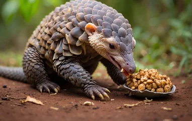 Poster pangolin  eating in a forest  © Ali
