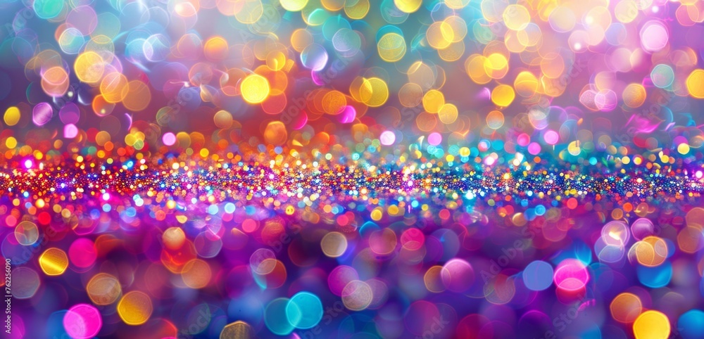 Poster vibrant abstract background with a colorful bokeh effect of defocused lights.