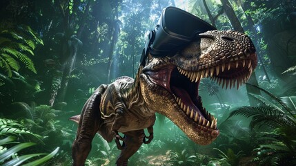 Dinosaur VR experiences for education, available for schools and individuals , Highly detailed - obrazy, fototapety, plakaty