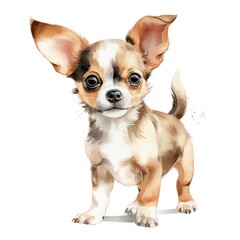 cute watercolor Chihuahua dog breed illustration