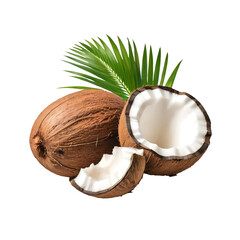 Fototapeta na wymiar coconut on transparent background
