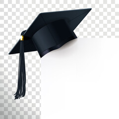Graduate Cap with Blank Diploma Sheet